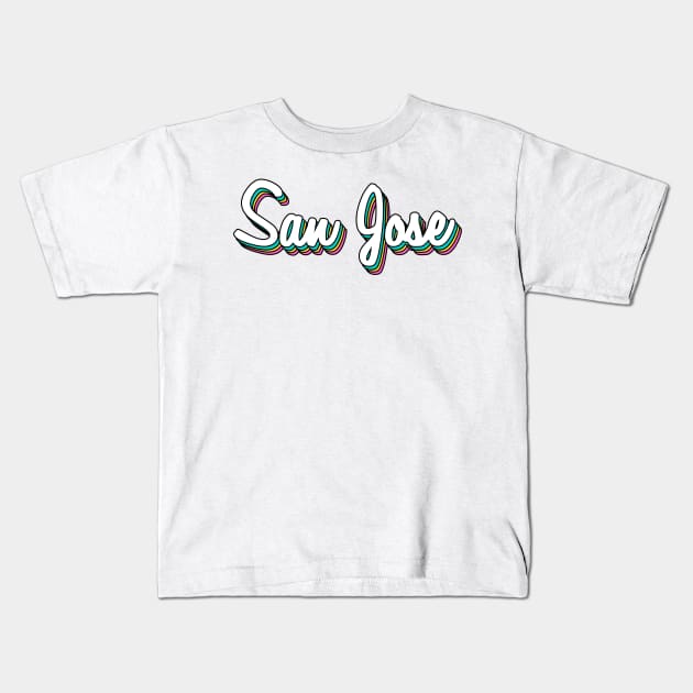 Retro San Jose Kids T-Shirt by lolosenese